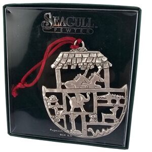 Seagull Pewter Noahs Ark Christmas Ornament Unicorn Elephant Animals